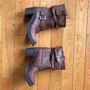 Brown heeled boots